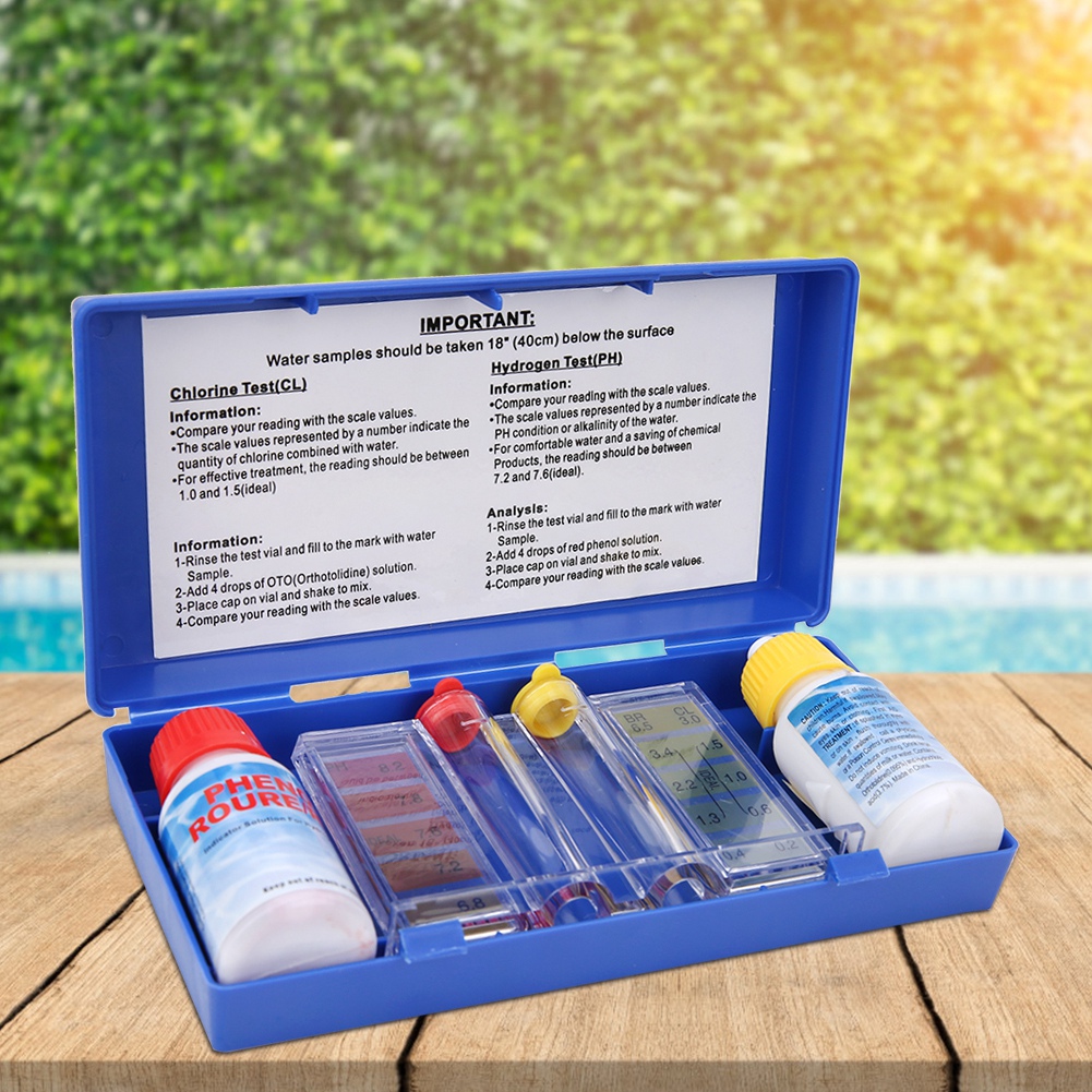 Marine Test Kit - PH Chloor Waterkwaliteit Testkit Zwembadtester Watertestbox