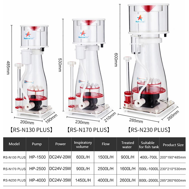 Marine Aquarium Protein Skimmer - 110-240V Rode ZeeSter Aquarium Eiwitafschuimer Sump