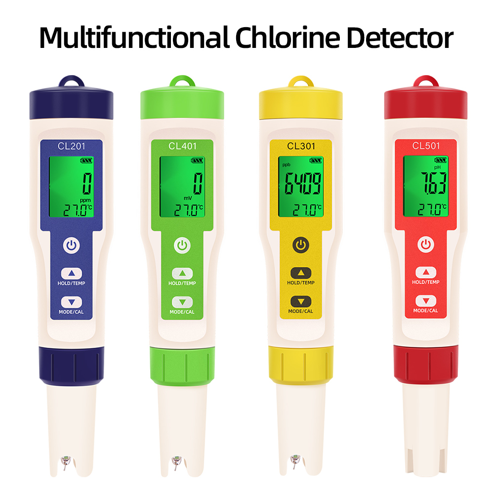 Marine Test Kit - PH/CL2/H2/ORP/Temperatuurmeter Chloordetector Digitale waterkwaliteitstester voor zwembaden