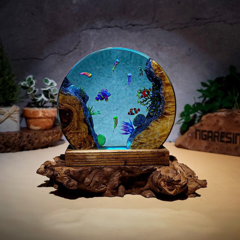 Aquarium & Marine Museum Universiti Malaysia Sabah Kota Kinabalu Sabah - Oceaanaquarium Organisme Hars Tafellamp Creatieve Kunstdecoratie